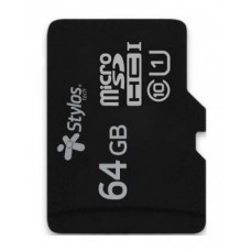 Memoria micro SD Stylos STMSDS4B - 64 GB, 10 MB/s, 4 MB/s, Negro, Clase 10