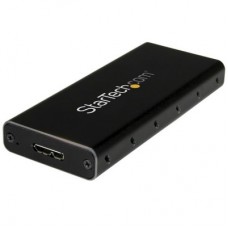 StarTech.com Caja Adaptador M.2 NGFF a USB 3.1 con Carcasa Protectora - Caja de almacenamiento - M.2 - SATA 6Gb/s - 600 MBps - USB 3.1 (Gen 2) - negro, plata - para P/N: TBLT3MM1MA, TBLT3MM2M, TBLT3MM2MA