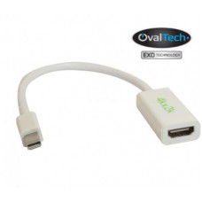 Adaptador Mini DisplayPort  a HDMI (2K / 4K)  color blanco.  Premium OvalTech -