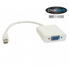 Adaptador Mini DisplayPort  a VGA color blanco.  Premium OvalTech -