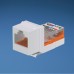Conector Jack Estilo Leadframe, Tipo Keystone, Categora 5e, de 8 posiciones y 8 cables, Color Blanco