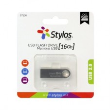 MEMORIA USB STYLOS 16GB FLASH 2.0 PLATA (STMUSB2B) (P.E