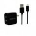 KIT Cargador USB con cable lightning  Mobifree MB-914192 - Pared, Negro