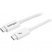 StarTech.com Cable de 2m Thunderbolt 3 Blanco - Cable Compatible con USB-C y DisplayPort - USB Tipo C - Cable Thunderbolt - USB-C (M) a USB-C (M) - USB 3.1 Gen 2 / Thunderbolt 3 / DisplayPort 1.2 - 2 m - compatibilidad con 4K - blanco - para P/N: CDP2HDUA