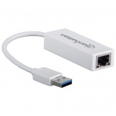 Tarjeta de Red USB - Ethernet MANHATTAN 506731 - USB 2.0, RJ-45, Macho/hembra, Color blanco