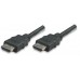 CABLE HDMI MANHATTAN DE ALTA VELOCIDAD CON CANAL ETHERNET M-M BLINDADO NEGRO 10 M