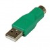 StarTech.com Adaptador Teclado o Ratón USB a Conector PS/2 MiniDIN - 1x Macho USB - 1x  Hembra Mini-DIN - Verde - Adaptador para ratón - PS/2 (H) a USB (M)