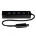 StarTech.com Adaptador Concentrador Hub Ladrón USB 3.0 Super Speed 4 Puertos Salidas Portátil para Laptop Ordenador - Negro - Hub - 4 x SuperSpeed USB 3.0 - sobremesa - para P/N: FCREADMICRO3, MSDREADU3CA