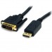 StarTech.com DisplayPort to DVI Cable - 6ft / 2m - 1920 x 1200 - M/M – DP to DVI Adapter Cable – Passive DisplayPort Monitor Cable (DP2DVI2MM6) - Cable del monitor - DVI-D (M) a DisplayPort (M) - 1.8 m - negro