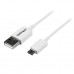 StarTech.com Cable Adaptador 2m USB A Macho a Micro USB B Macho para Teléfono Móvil Smartphone Datos Carga - Blanco - Cable USB - Micro-USB tipo B (M) a USB (M) - USB 2.0 - 2 m - moldeado - blanco - para P/N: USBEXTPAA1MW, USBEXTPAA2MW, USBEXTPAA3MW, USBP