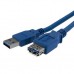 StarTech.com Cable de 1m de Extensión Alargador Pasivo USB 3.0 SuperSpeed - Macho a Hembra USB A - Extensor - Azul - Cable alargador USB - USB Tipo A (M) a USB Tipo A (H) - USB 3.0 - 1 m - negro - para P/N: 2SD4FCRU3, CFASTRWU3, HB30A4AIB, HB30C4AIB, HB31