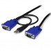 StarTech.com Cable KVM Ultra Delgado Todo en Uno VGA USB HD15 - 2 en 1 - Cable para vídeo / USB - USB, HD-15 (VGA) (M) a HD-15 (VGA) (M) - 3.05 m - negro - para P/N: CAB831HDU, RACKCONS1908, SV1631DUSBUK, SV565DUTPU, SV565UTPUL, SV831DUSBUK