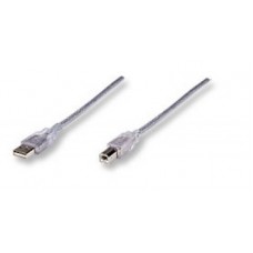 Cable USB tipo B MANHATTAN - 4, 5 m, USB A, USB B, Macho/Macho, Transparente