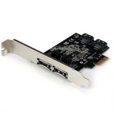 StarTech.com Tarjeta Adaptadora Controladora PCI Express PCIe 2 Puertos eSATA Externos 2 Puertos SATA Internos - SATA III - 6Gbps - Controlador de almacenamiento - 2 Canal - SATA 6Gb/s / eSATA 6Gb/s perfil bajo - 600 MBps - PCIe x1 - para P/N: S251SMU33EP