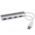 StarTech.com Concentrador Portátil USB 3.0 de 4 Puertos - Hub de Aluminio con Cable Incorporado - Hub - 4 x SuperSpeed USB 3.0