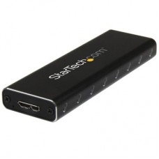 StarTech.com Adaptador SSD M.2 a USB 3.0 SuperSpeed UASP con Carcasa Protectora - Conversor NGFF de Unidad SSD - Caja de almacenamiento - M.2 - SATA 6Gb/s - 600 MBps - USB 3.0 - negro