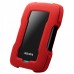 ADATA HD330 - Disco duro - 2 TB - externo (portátil) - USB 3.1 - AES de 256 bits - rojo