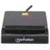 Lector de Tarjetas Inteligentes MANHATTAN 102049 - Negro, USB 2.0, 88 x 65 x 15 mm, ABS sintéticos