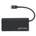 Conector Múltiple de 4 Puertos para USB MANHATTAN 164924 - USB Tipo-C, 5000 Mbit/s, 4 x USB 3.0 A, Negro, 4 puertos