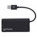 Conector Múltiple de 4 Puertos para USB MANHATTAN 164900 - UDB Tipo-A, 5 Gbps, Negro