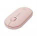 Logitech Pebble M350 - Ratón - óptico - 3 botones - inalámbrico - Bluetooth, 2.4 GHz - receptor inalámbrico USB - rosa
