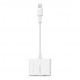 Belkin 3.5 mm Audio + Charge RockStar - Adaptador de Lightning a conector de auriculares/de carga - Lightning/audio - Lightning (M) a miniconector de 4 polos, Lightning (H) - blanco - para Apple iPad/iPhone (Lightning) Belkin 3.5 mm Audio + Charge RockStar - Adaptador de Lightning a conector de auriculares/de carga - Lightning/audio - Lightning (M) a miniconector de 4 polos, Lightning (H) - blanco - para Apple iPad/iPhone (Lightning)