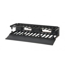Organizador de Cables Horizontal NetManager de Alta Densidad, Sencillo (Solo Frontal), Para Rack de 19in, 2UR
