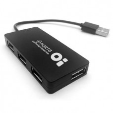 HUB USB  BROBOTIX 180455 - USB, Negro, 4 puertos