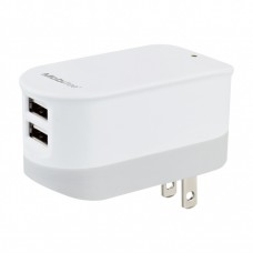 Cargador  Mobifree Cargador de pared 2 puertos USB - Color blanco, Pared, Corriente alterna, USB, 2
