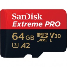 MEMORIA SANDISK EXTREME PRO 64GB MICRO SDXC 170MB/S 4K CLASE 10 A2 V30 C/ADAPTADOR MEMORIA SANDISK EXTREME PRO 64GB MICRO SDXC 170MB/S 4K CLASE 10 A2 V30 C/ADAPTADOR