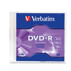 DVD+R 16X 4.7GB 120MIN GRABABLE CASE SLIM INDIVIDUAL VERBATIM      