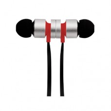 Audífono tipo auricular con micrófono SOFT GETTTECH MI-1220R - Plata/Rojo, Alámbrico, 3.5 mm, 1.2 m