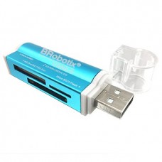 Lector USB BROBOTIX 180420A - USB V2.0, Azul