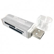 LECTOR USB BROBOTIX 180420P - Plata, USB 2.0