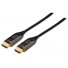 Cable HDMI Óptico Clasificación Plénum MANHATTAN 355445 - 50 m, HDMI A, HDMI A, MACHO, Negro