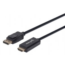 Cable DisplayPort a HDMI MANHATTAN 152662 - 1 m, DisplayPort, HDMI, Negro, Macho/Macho