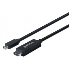 Cable Mini DisplayPort a HDM MANHATTAN 153287 - 1.8 m, Mini DisplayPort, HDMI, Negro, Macho/Macho, Para Pantallas UHD