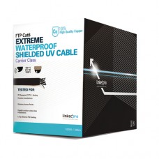 Bobina de cable de 305 m, Cat5e, color negro, sin blindar,  para aplicaciones de CCTV, redes de datos. Uso en intemperie