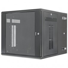Gabinete PanZone de Montaje en Pared, de 19in, Puerta con Ventana de Seguridad, 12 UR, 762mm de Profundidad, Color Negro