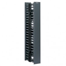 Organizador Vertical Doble de 22.5 UR, Capacidad de 211 Cables (Cat6), 125 mm de Ancho, Color Negro