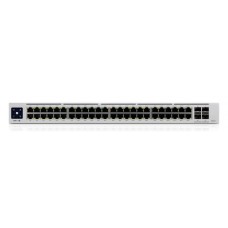 Ubiquiti UniFi Switch USW-PRO-48-POE - Conmutador - Gestionado - 48 x 10/100/1000 (40 PoE+, 8 PoE++) + 4 x 10Gb Ethernet SFP+ - montaje en rack - PoE++ (600 W) - CA 120/230 V / DC 11,5/52 V