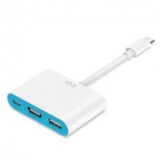iLuv - Display adapter - 24 pin USB Type C - 9 pin USB Type A / HDMI / 24 pin USB Type C - Glossy white - Multiport Adapter