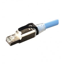 Plug RJ45 Cat6A Blindado, Terminacin en Campo, Compatible con Todas las Categoras, Con Clip Protector de Seguro