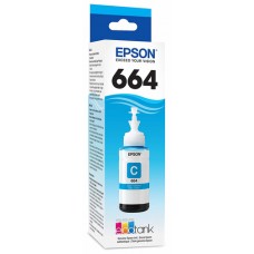 Epson T664 - Cián - original - recarga de tinta - para Epson L380, L386, L395, L495; EcoTank ET-2600, 2650, L1455, L396, L606, L656