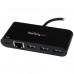 StarTech.com Adaptador Multipuertos USB-C de Red Ethernet con Hub de 3 Puertos USB 3.0 y Entrega de Potencia - Adaptador de red - USB-C - Gigabit Ethernet - negro