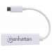 Adaptador USB Tipo C a Red MANHATTAN 507585 - USB C, Ethernet, Macho/hembra, Color blanco, 10/100/1000Mbps