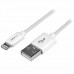 StarTech.com Cable 1m Lightning 8 Pin a USB A 2.0 para Apple iPod iPhone iPad - Blanco - Cable Lightning - Lightning (M) a USB (M) - 1 m - doble blindado - blanco - para P/N: BOX4HDECP2, MOD4AVHD, MOD4AVHDBT, MOD4DOCKACPD, ST4300MINI, ST7C51224, ST7C51224