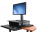 StarTech.com Height Adjustable Standing Desk Converter - Sit Stand Desk with One-finger Adjustment - Ergonomic Desk - Kit de montaje (placa de pinza, bandeja de teclado, brazo neumático, base, respaldo de bandeja para teclado, estación de trabajo, pilar d