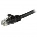 StarTech.com Cat6 Patch Cable - 1 ft - Black Ethernet Cable - Snagless RJ45 Cable - Ethernet Cord - Cat 6 Cable - 1ft (N6PATCH1BK) - Cable de interconexión - RJ-45 (M) a RJ-45 (M) - 30 cm - UTP - CAT 6 - moldeado, sin enganches - negro