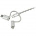 StarTech.com Cable Trenzado de 1m USB a Lightning USB-C y Micro USB - Cable Cargador para Teléfono Móvil iPhone iPad Tablet - Cable USB - USB (M) a Micro-USB tipo B, Lightning, USB-C (M) - 1 m - plata StarTech.com Cable Trenzado de 1m USB a Lightning USB-C y Micro USB - Cable Cargador para Teléfono Móvil iPhone iPad Tablet - Cable USB - USB (M) a Micro-USB tipo B, Lightning, USB-C (M) - 1 m - plata